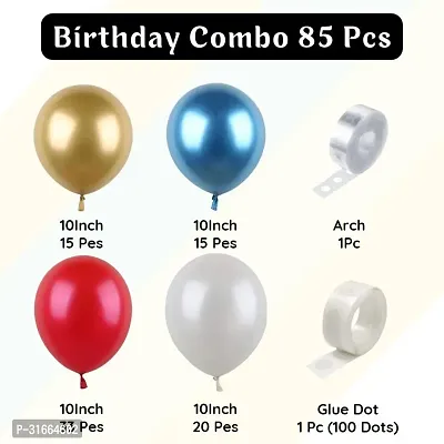 Solid Happy Birthday/Annyversary Balloon Multicolor, Pack Of 85-thumb2