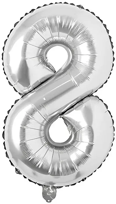 Party Booms Numbers Foil Balloon Silver (16inch) , Birthday Party Supplies , Party Foil Balloon - Large/ Kids Party Supplies , Theme Birthday Party , Foil Balloons , Birthday Balloons