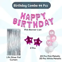 Solid Birthday Decoration Kit- Heart Foil Balloons, Latex Balloon Multicolor, Pack Of 62-thumb1