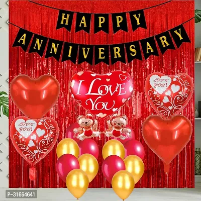 Solid Happy Anniversary Decoration Balloon Multicolor, Pack Of 27-thumb2