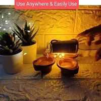 Party Paragon Plastic Water Sensor Led Light Diyas/Deepak (Pack Of 6) / Flameless  Smokeless Warm Ambient Tea Light Candles For Diwali, New Year Home/Mandir Decoration (Brown)-thumb1