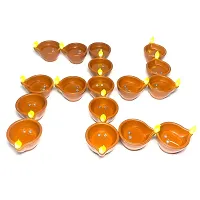 Party Paragon Plastic Water Sensor Led Light Diyas/Deepak (Pack Of 6) / Flameless  Smokeless Warm Ambient Tea Light Candles For Diwali, New Year Home/Mandir Decoration (Brown)-thumb2