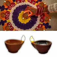 PARTY PARAGON Water Sensor Diya Set Water Sensor LED Diyas Decorative Diya Decorative LED Lights E-Diya I Battery Operated | Diwali Light |Eco-Friendly Diya For Diwali Decoration  (6 Pieces)-thumb3