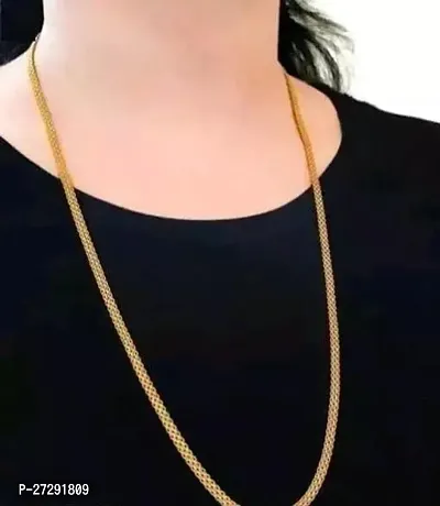 Stylish Golden Brass and Copper Layered Neck Chain For Women