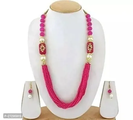 Stylish Pink Alloy Jewellery Set For Women-thumb0