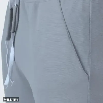 Grey Cotton Blend Joggers For Men-thumb3