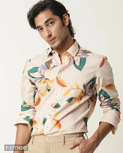 Fancy Lycra Printed Casual Shirts For Men-thumb0