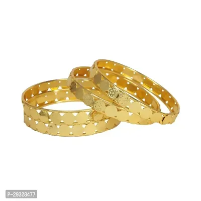 Elegant Golden Metal Bangles Set For Women 4Pcs-thumb2