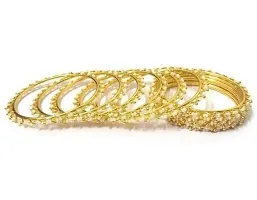 Elegant Golden Alloy Bangles Set For Women 12Pcs-thumb1