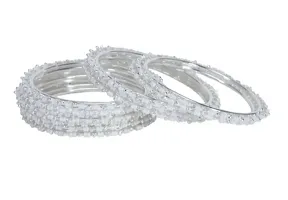 Elegant Silver Alloy Bangles Set For Women 12Pcs-thumb1