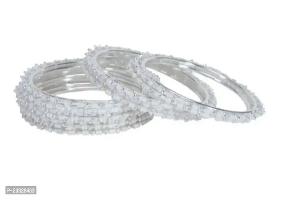 Elegant Silver Alloy Bangles Set For Women 12Pcs-thumb2