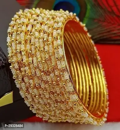 Elegant Golden Alloy Bangles Set For Women 12Pcs-thumb0