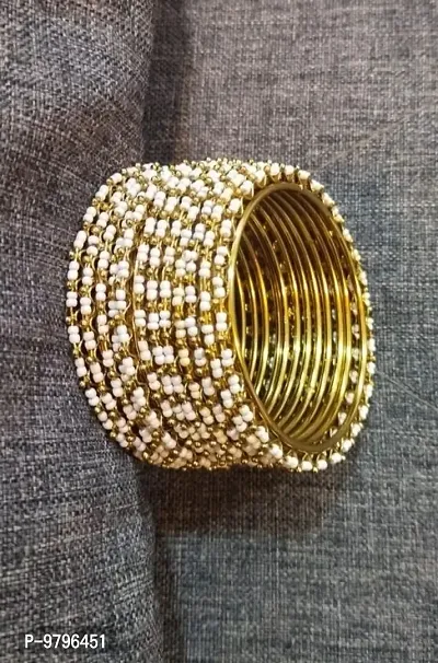 12 PCS ANTIQUE GOLD PLATED BANGLES SET