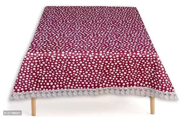 Square Table Cover for 4 Seater PVC Waterproof Polka Dots Pattern Tablecloth Indoor Outdoor 60x60 Inch Red-thumb0