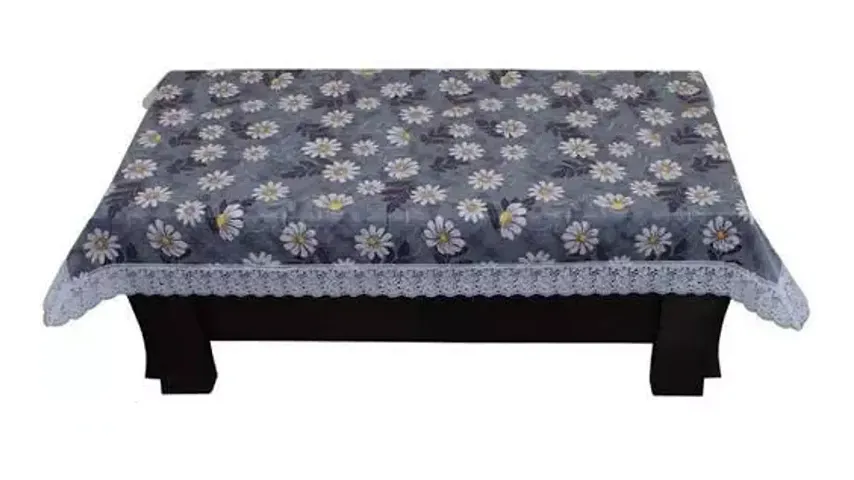 Lithara Printed Multi Colored Center Table Cover with White Laces; Size 40x60 Inches