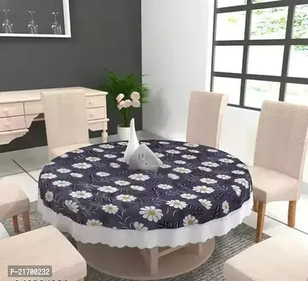 Dining Table cover 4 Seater Table Cloth Table Cover For Home Round Shape Table Cover For Home D cor Plastic Dining Table Cover Size 60 inches Diameter-thumb0