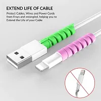 Spiral Cable Protectors for USB Charger Cable and Earphones Elastic Cord Saver - Multicolored-thumb1