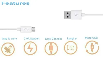 USB to Micro USB Cable, Charge and Sync, 1 Metre Length (White )-thumb1