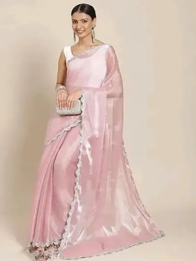 Trending Net Saree with Blouse piece 