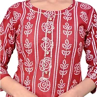 Generic Woman Bandhani Printed Cotton Kurta Skirt Set RED M L XL XXL-thumb4