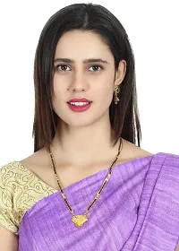 Rangoli creations Gold Plated Mangalsutra Pendant with Chain for Women-thumb1