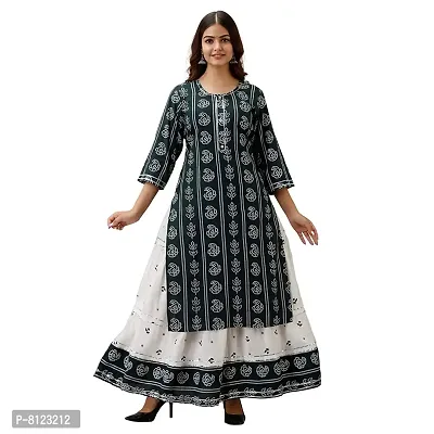 Women's Cotton Straight Kurti (GENERIC_XLgreen_Green_XL)-thumb0