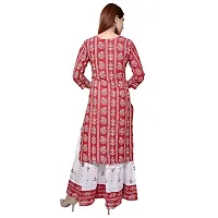 Generic Woman Bandhani Printed Cotton Kurta Skirt Set RED M L XL XXL-thumb3