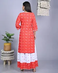 Woman Bandhani Printed Cotton Kurta Skirt Set (RED)-thumb3