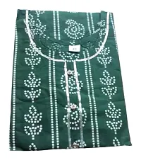 Women's Cotton Printed Regular Kurti and Skirt Set (Green , Medium )-thumb4