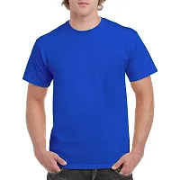 Unisex Jersey Knit Round Neck Cotton Polo T Shirts for Men and Woman Size-S,Royal Blue-thumb3