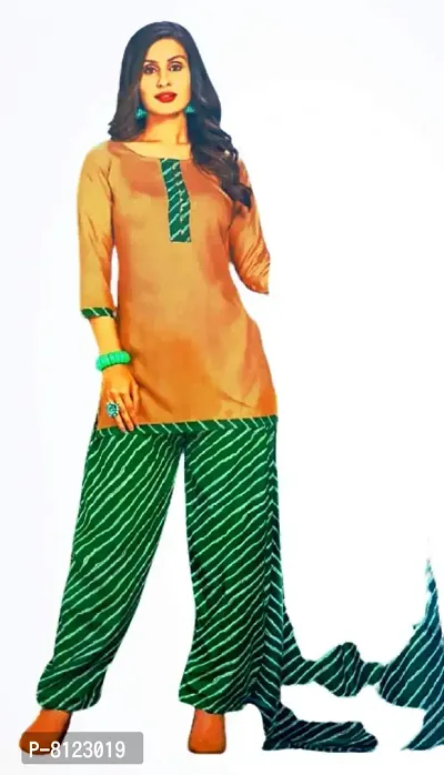 Girls Branded Rayon Kurti Pant Dupatta Six Color Set Size L (Green)-thumb0
