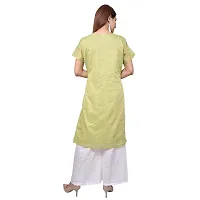 Women Embroidered Modal Cotton Kurti Palazzo Dupatta Set (Green_42)-thumb1