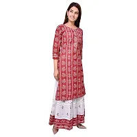 Generic Woman Bandhani Printed Cotton Kurta Skirt Set RED M L XL XXL-thumb2