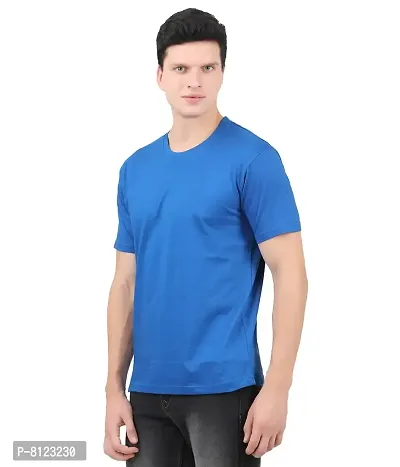 Unisex Jersey Knit Round Neck Cotton Polo T Shirts for Men and Woman Size-S,Royal Blue