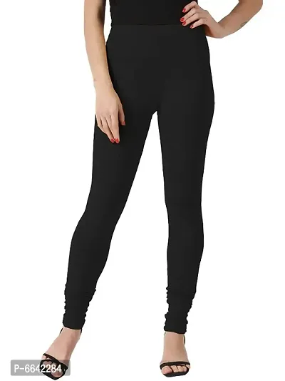 Lycra Spandex Cotton Full Length Skintight Stretchable  Leggings  For Woman