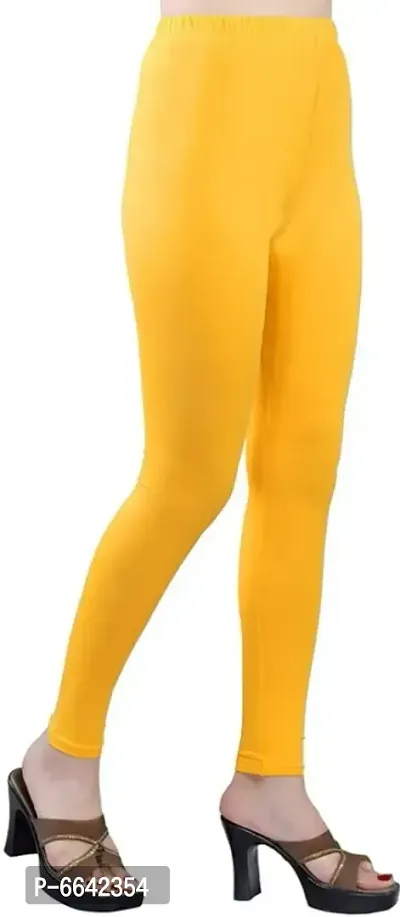 Lycra Spandex Cotton Full Length Skintight Stretchable  Leggings  For Woman