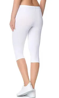 Lycra Spandex Cotton Short Leggings Capri For Woman-thumb1