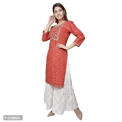 Elegant Cotton Printed Kurti With Sharara Set For Women-thumb4