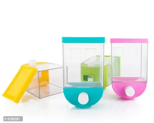 Push Button Wall Hanging Transparent Melamine Storage Container 1100 Ml (1Pc)-thumb3