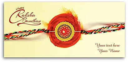 Brown Cloud Customised Exclusive Rakhi/RAKSHABANDHAN Shagun/Money/Gift Envelope/Cover/Lifafa for Gift/Festival with Personalized Text Message/Name/Photo (SERakhi 04)-thumb2