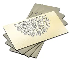 Brown Cloud Customised Exclusive Elegant Designer Laser-Cut Shagun/Money/Gift Envelope/Cover/Lifafa for Gift/Festival with Personalized Text Message/Name (SE Pearl Silver 015) (Pack of 6)-thumb1