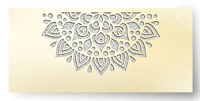 Brown Cloud Customised Exclusive Elegant Designer Laser-Cut Shagun/Money/Gift Envelope/Cover/Lifafa for Gift/Festival with Personalized Text Message/Name (SE Pearl Silver 015) (Pack of 6)-thumb3