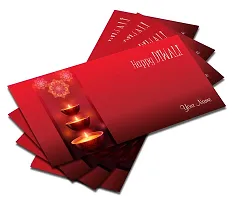 Brown Cloud Customised Exclusive Shagun/Money/Gift Envelope/Cover/Lifafa for Diwali/Deepawali with Personalized Text Message/Name/Photo (Pack of 10) (Red)-thumb1