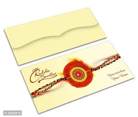 Brown Cloud Customised Exclusive Rakhi/RAKSHABANDHAN Shagun/Money/Gift Envelope/Cover/Lifafa for Gift/Festival with Personalized Text Message/Name/Photo (SERakhi 04)-thumb2