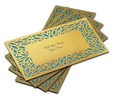 Brown Cloud Customised Exclusive Elegant Designer Laser-Cut Shagun/Money/Gift Envelope/Cover/Lifafa for Gift/Festival with Personalized Text Message/Name (Golden Blue 001) (Pack of 6)-thumb2