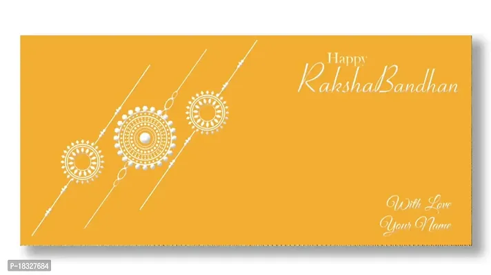 Brown Cloud Customised Exclusive Rakhi/RAKSHABANDHAN Velvet Finish Embossed Printed Shagun/Money/Gift Envelopes/Lifafa for Gift/Festival with Personalized Text Message/Name (SERakhi 14)