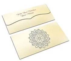 Brown Cloud Customised Exclusive Elegant Designer Laser-Cut Shagun/Money/Gift Envelope/Cover/Lifafa for Gift/Festival with Personalized Text Message/Name (SE Pearl Silver 004) (Pack of 6)-thumb3