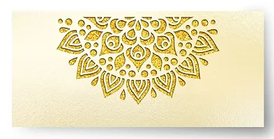 Brown Cloud Customised Exclusive Elegant Designer Laser-Cut Shagun/Money/Gift Envelope/Cover/Lifafa for Gift/Festival with Personalized Text Message/Name (SE Pearl Gold 015) (Pack of 6)-thumb1