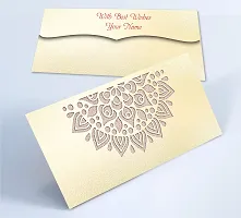 Brown Cloud Customised Exclusive Elegant Designer Laser-Cut Shagun/Money/Gift Envelope/Cover/Lifafa for Gift/Festival with Personalized Text Message/Name (SE Pearl Pink 015) (Pack of 6)-thumb3