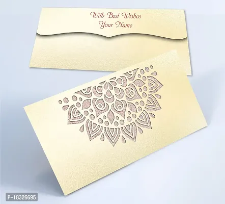 Brown Cloud Customised Exclusive Elegant Designer Laser-Cut Shagun/Money/Gift Envelope/Cover/Lifafa for Gift/Festival with Personalized Text Message/Name (SE Pearl Pink 015) (Pack of 6)-thumb4